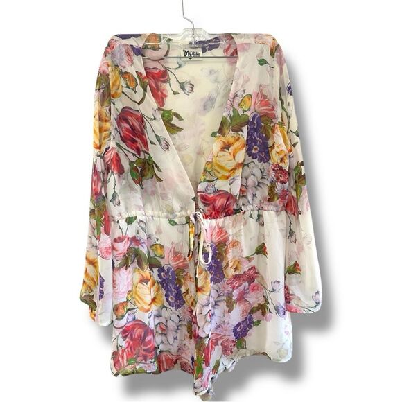 Show Me Your MuMu Floral Romper - Pink, Purple, Yellow - Picture 11 of 12